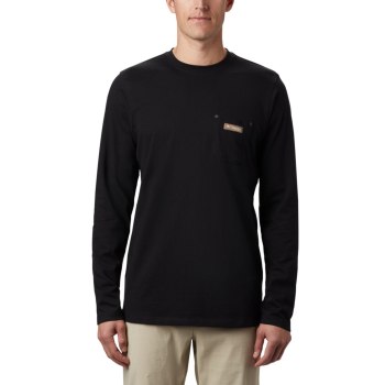 Columbia PHG Roughtail Work Long Sleeve Pocket, Sudaderas Negros Para Hombre | 471258-UOA